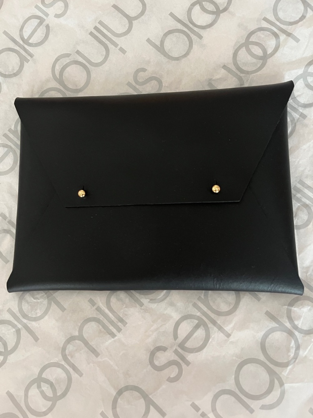 Tribe Alive Black Envelope Clutch with Gold Studs